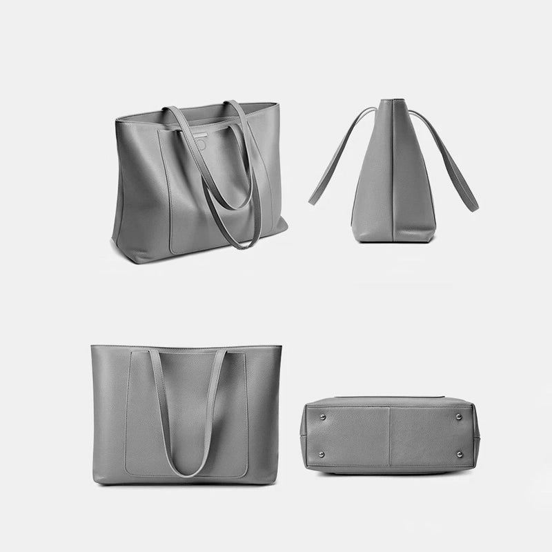 Sac à main cuir souple gris
