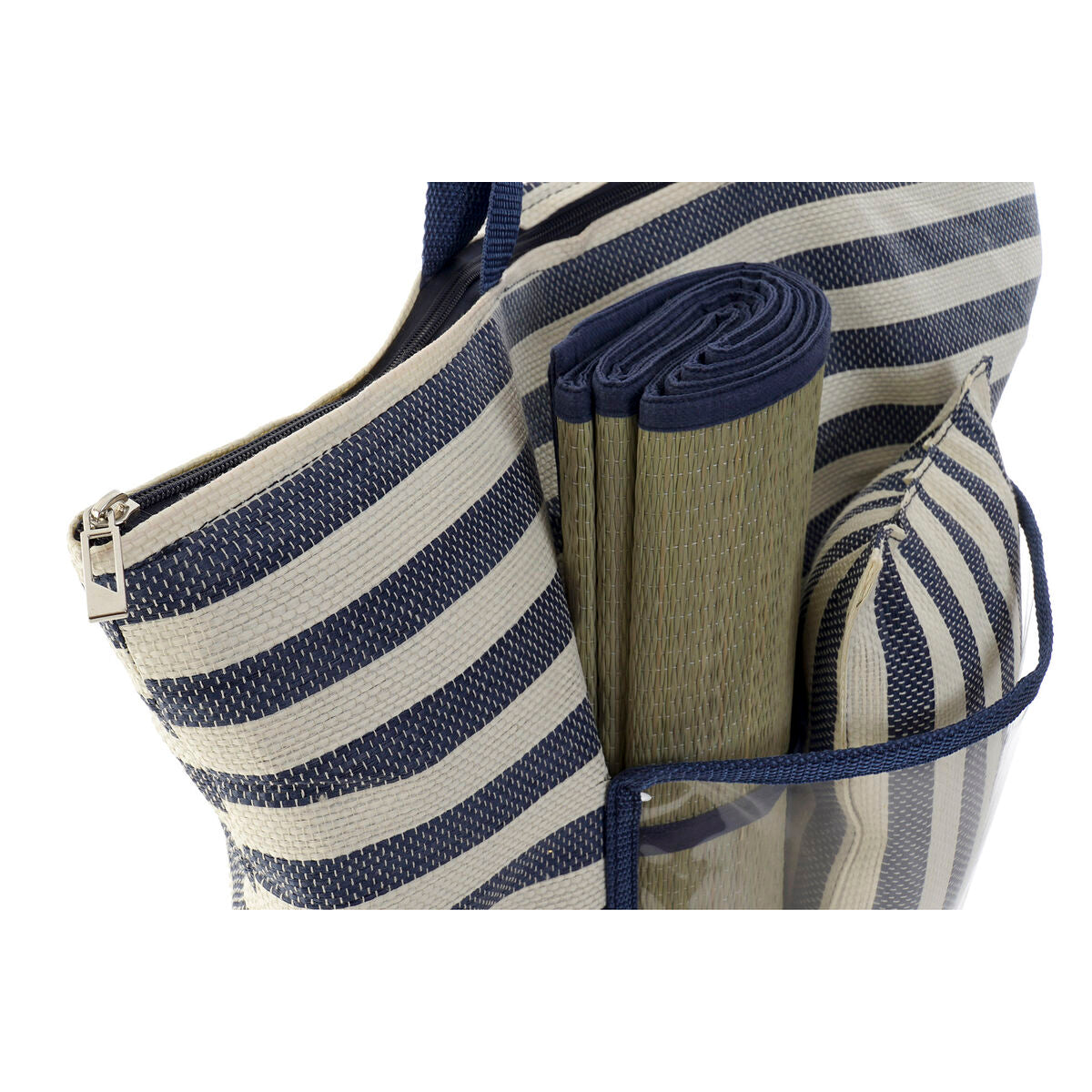 Sac à main de plage en Toile Rouge et Bleu spacieux