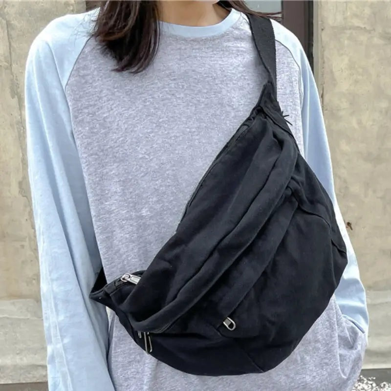 Grand sac à main banane XXL noir