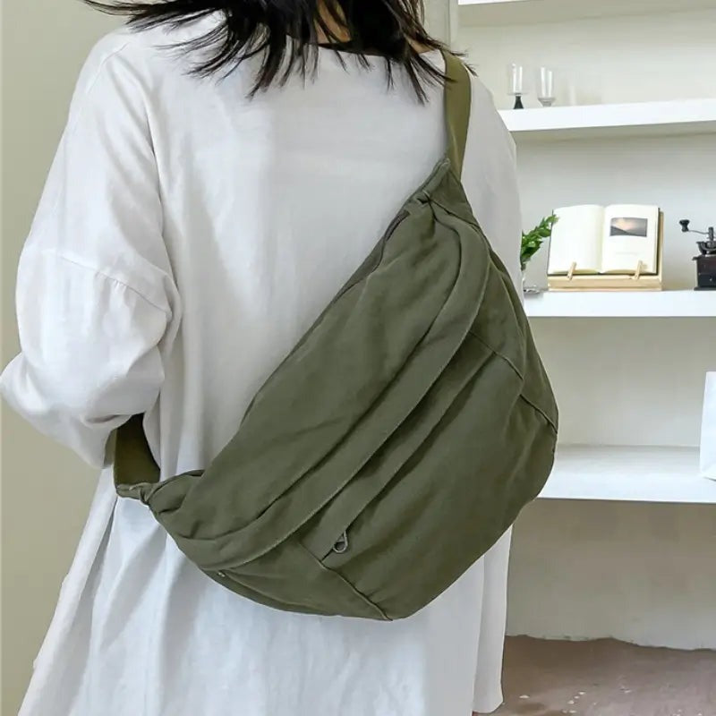 Grand sac à main banane XXL vert