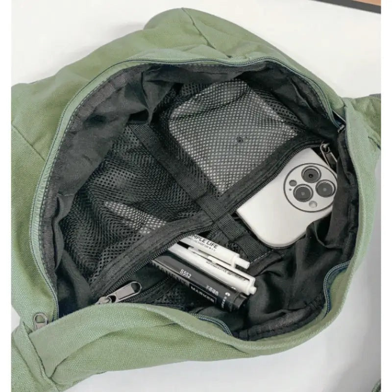 Grand sac à main banane XXL vert