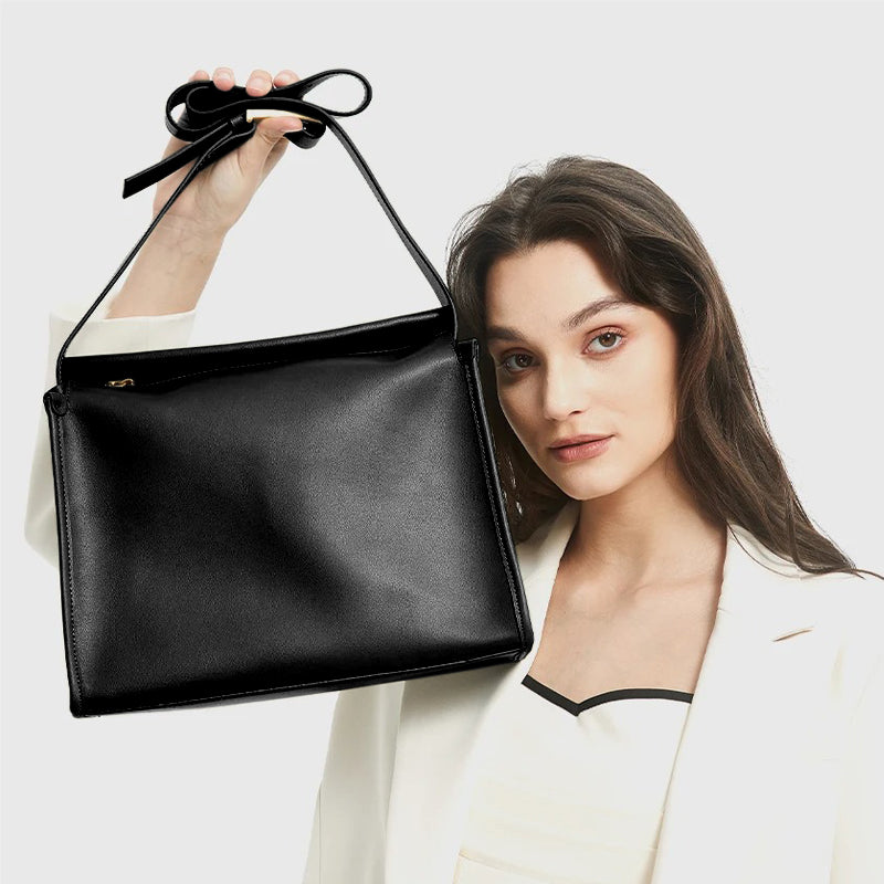 Sac à main cuir noir bandoulière rectangle