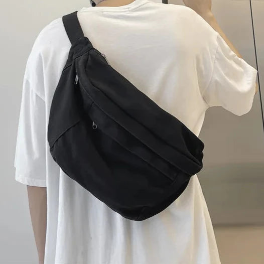 Grand sac à main banane XXL noir