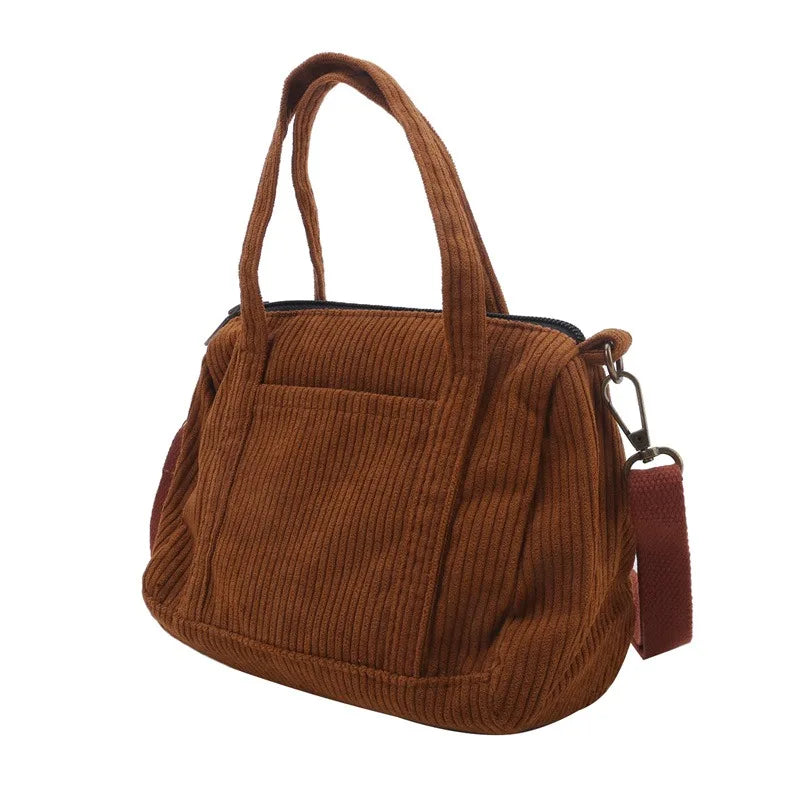 Petit sac à main bandoulière en velours côtelé