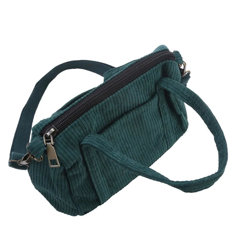 Petit sac à main bandoulière en velours côtelé