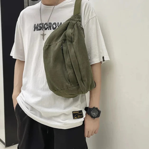 Grand sac à main banane XXL vert