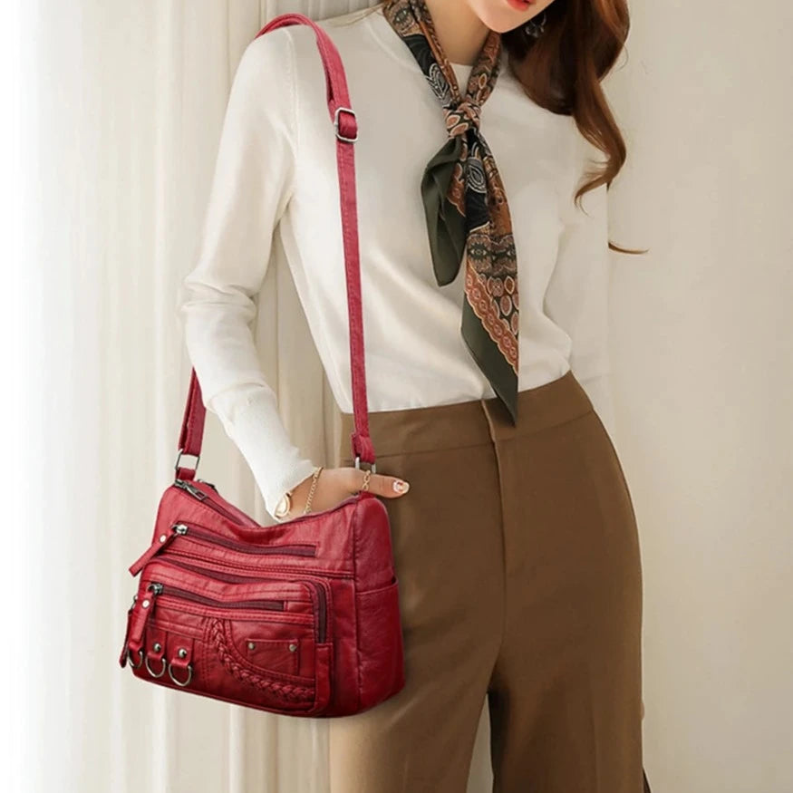 Grand sac à main vintage bordeaux