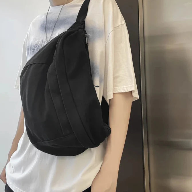 Grand sac à main banane XXL noir