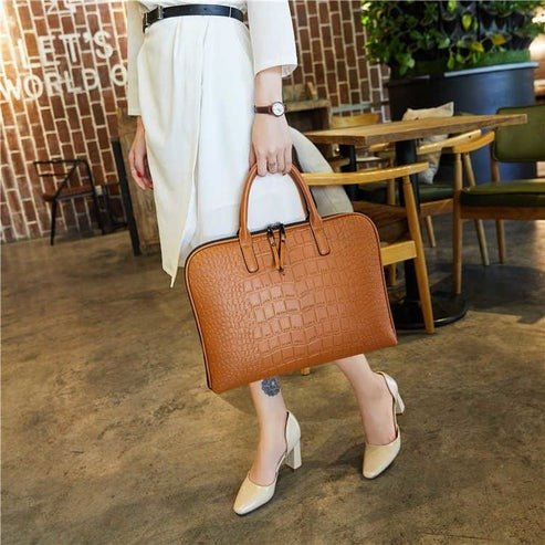 Sac à main ordinateur cuir femme