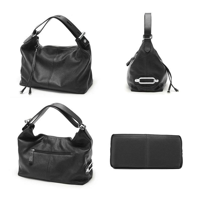 Sac à main cuir noir souple