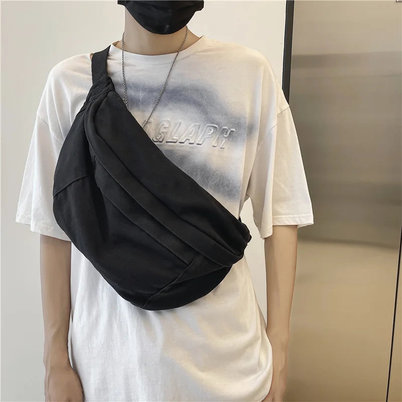 Grand sac à main banane XXL noir