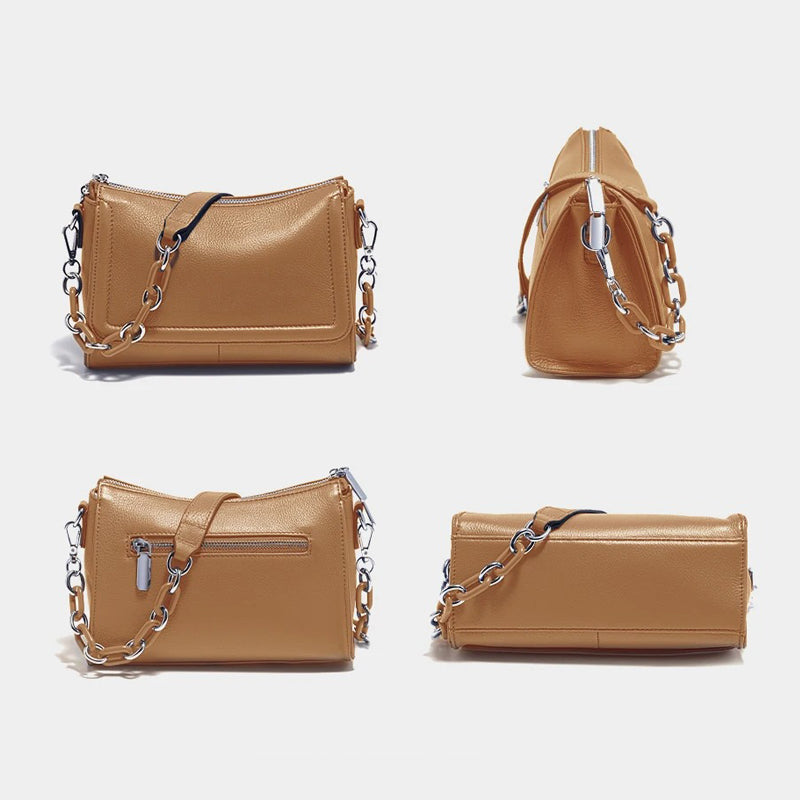 Sac à main cuir marron clair moderne