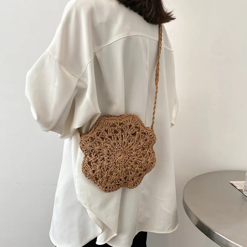 Petit sac à main osier marron