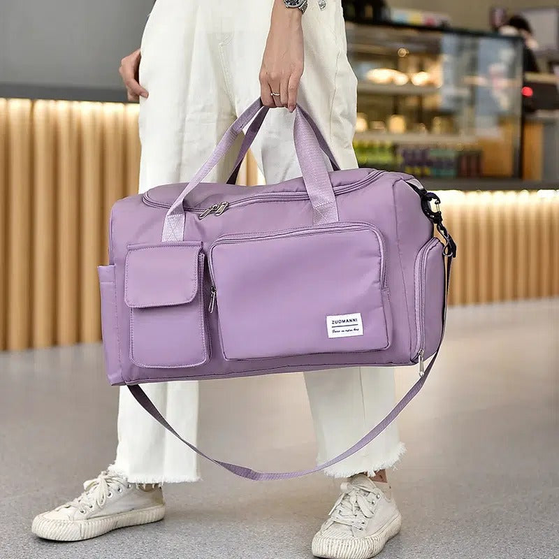 Sac à main avion toile multi poche violet