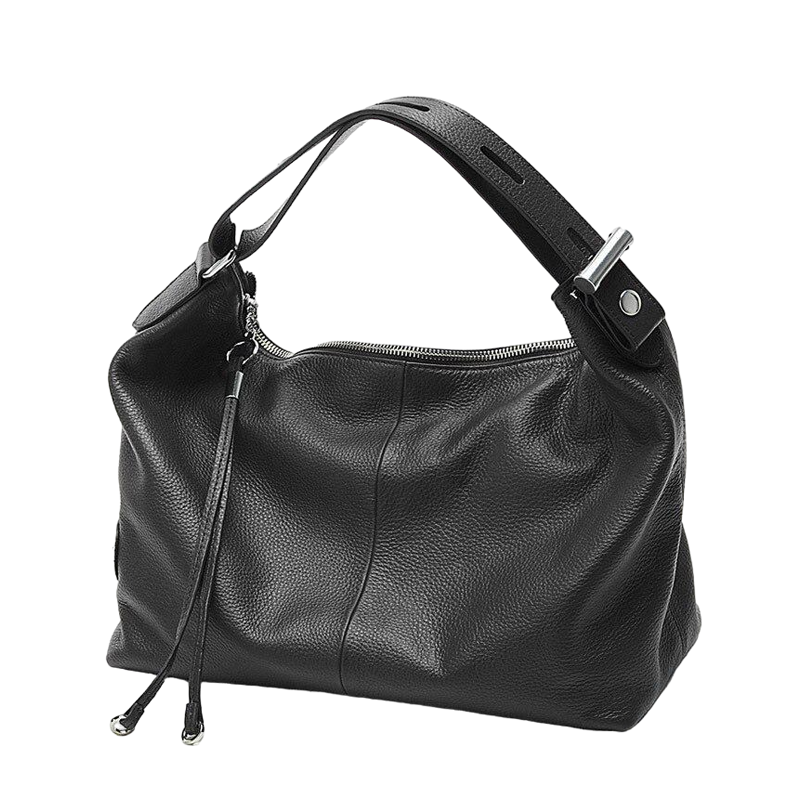 Sac à main cuir noir souple