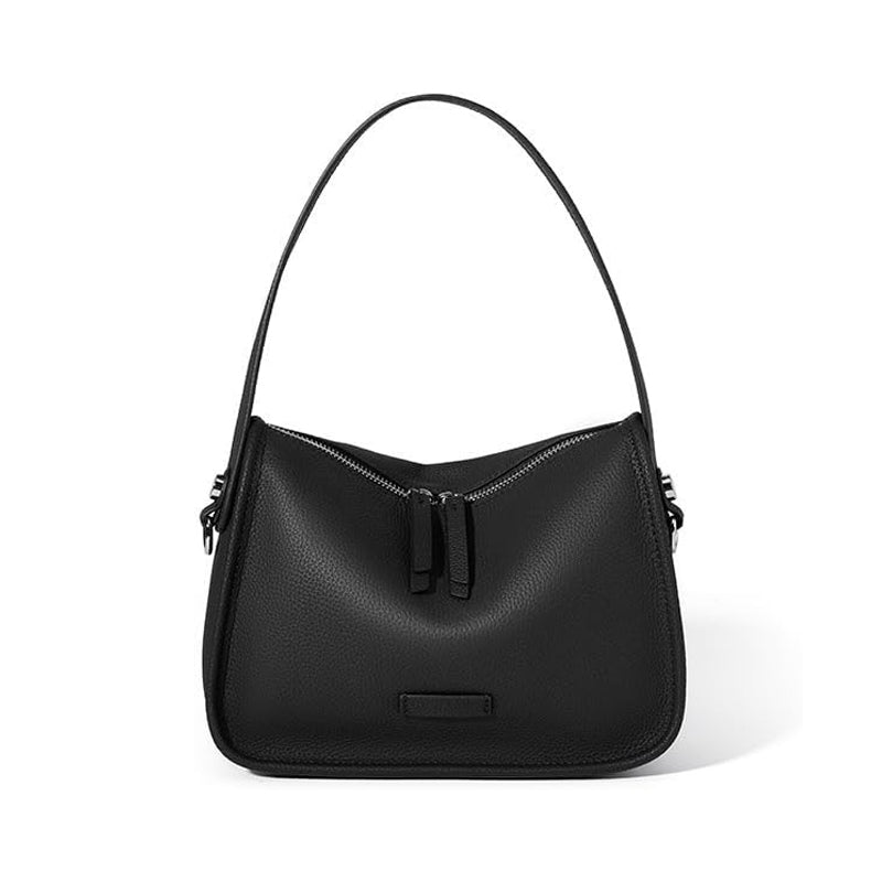 Petit sac à main cuir noir souple