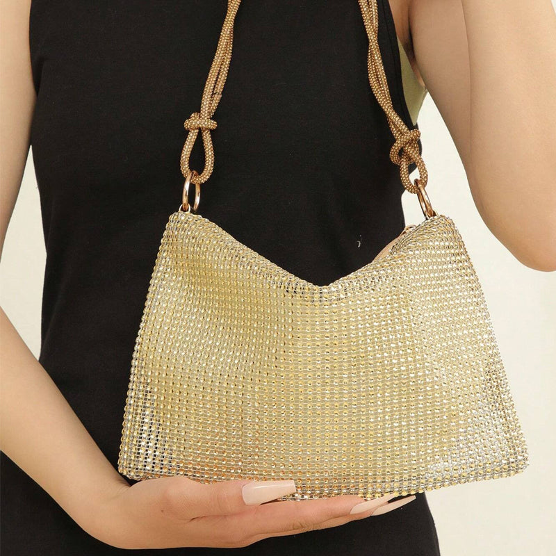 Sac à main paillette femme doré