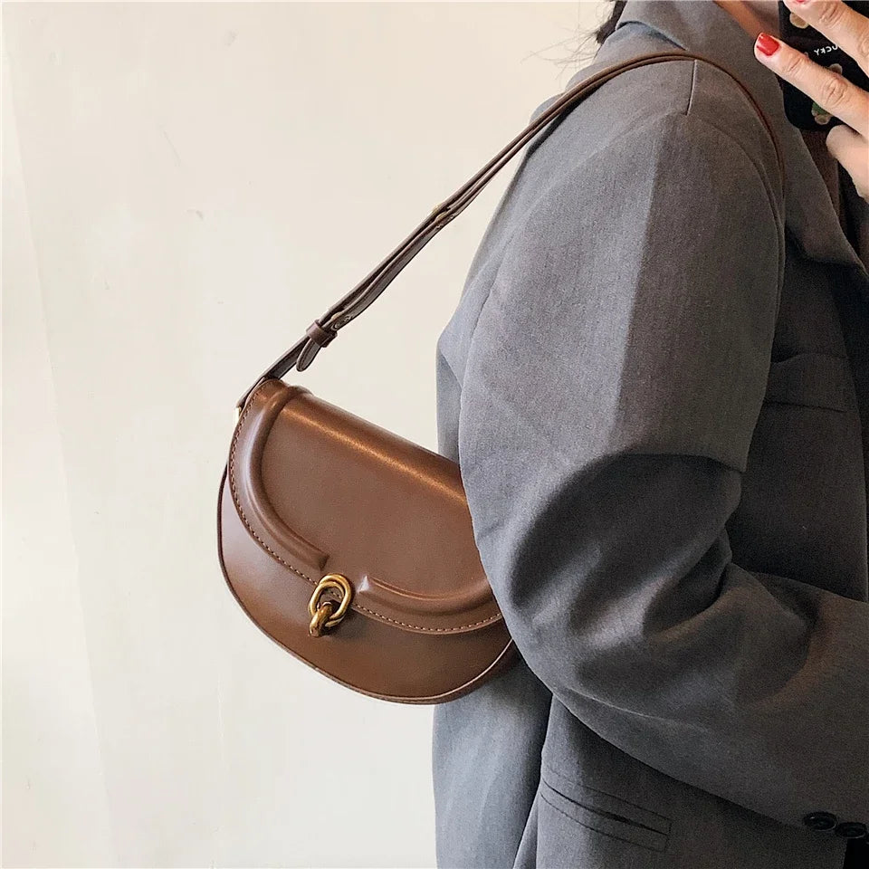 Sac à main vintage avec bandoulière marron