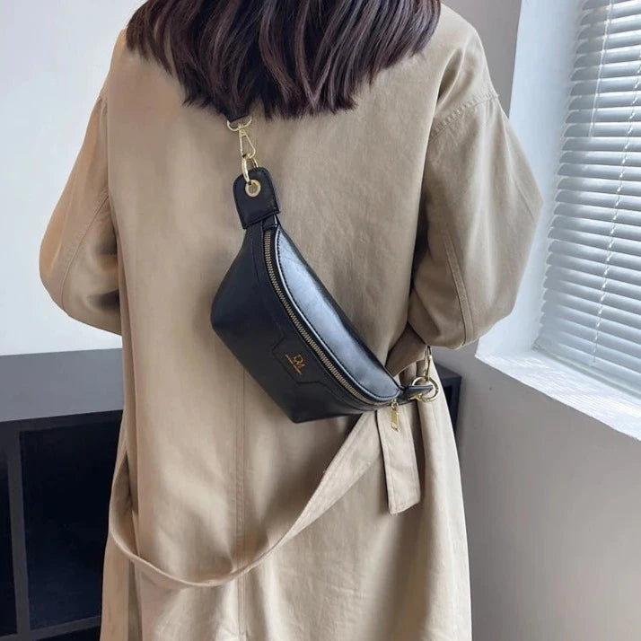 Sac à main banane femme cuir vintage