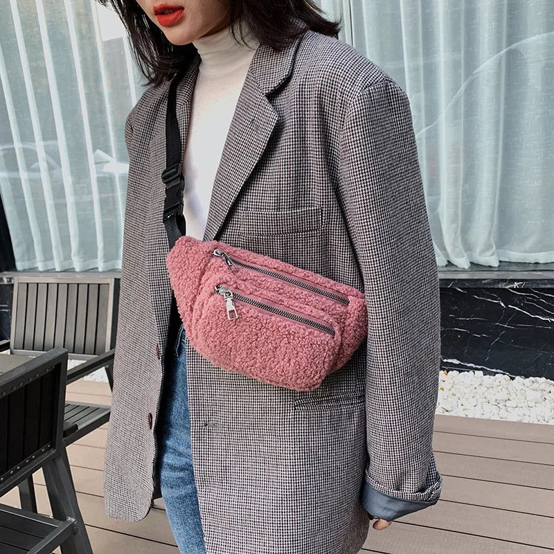 Sac à main banane pour femme rose