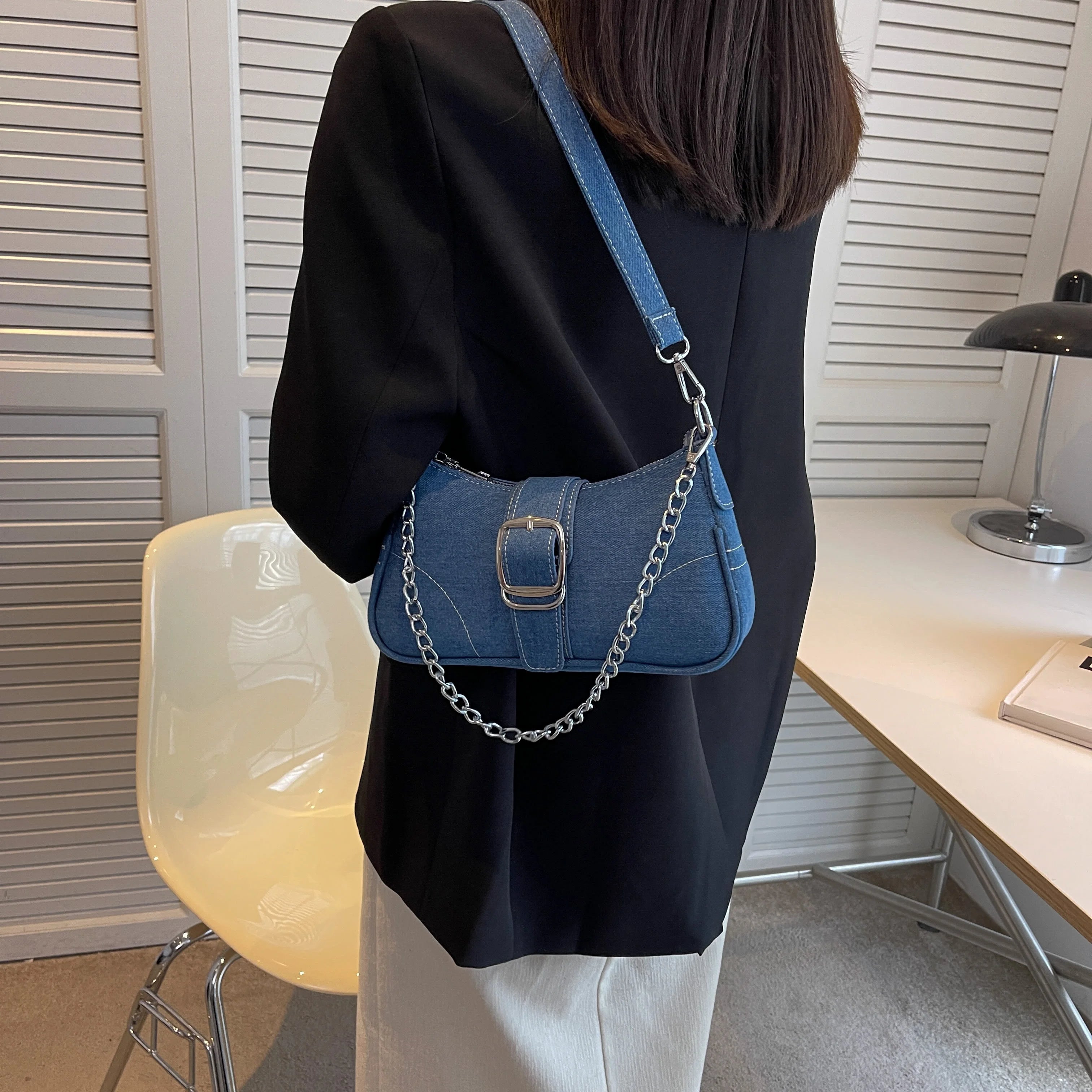 Sac à main jean chic bleu