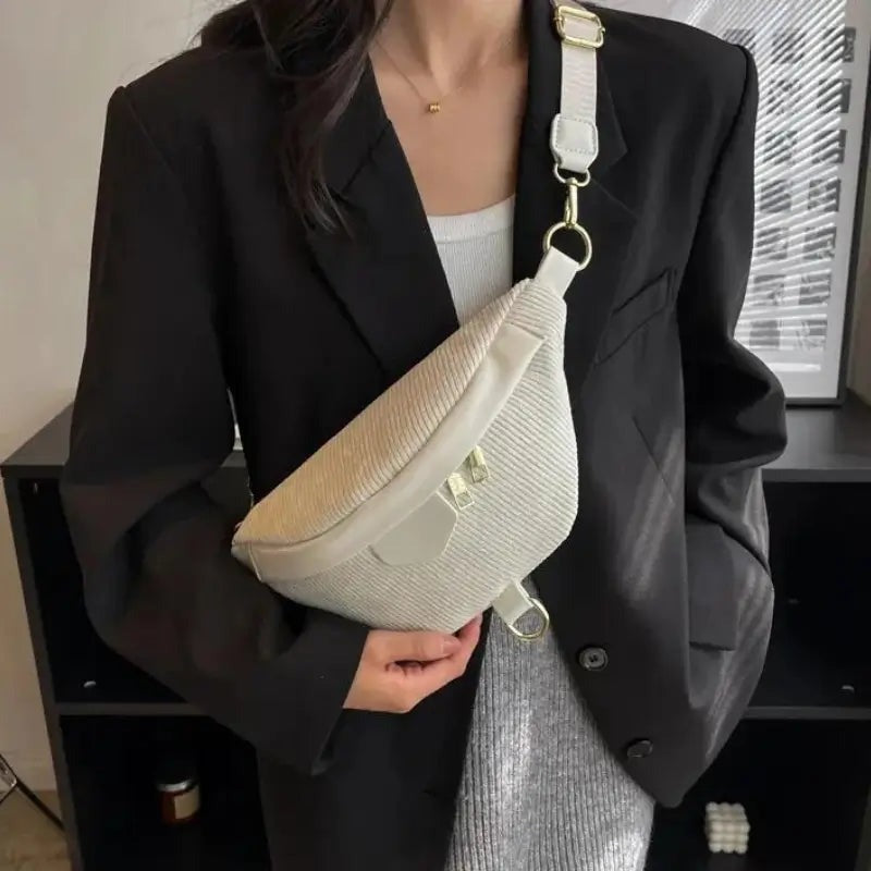 Sac à main pratique velours blanc