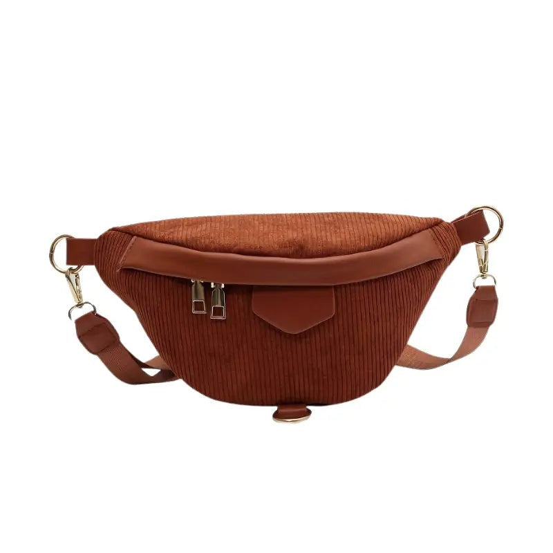 Sac à bandoulière en cuir synthétique marron