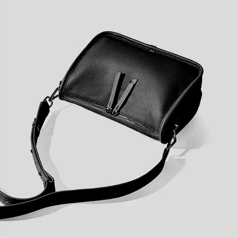 Petit sac à main cuir noir souple