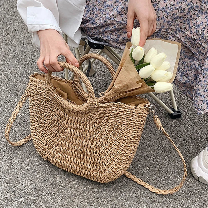 Sac à main paille bandoulière