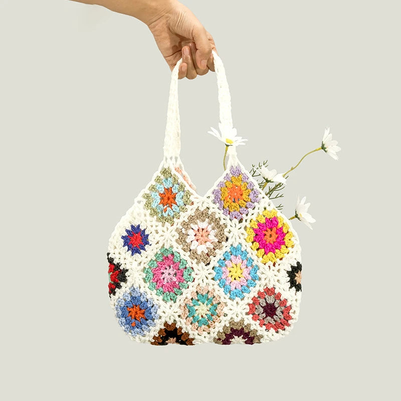 Sac à main crochet bohème floral