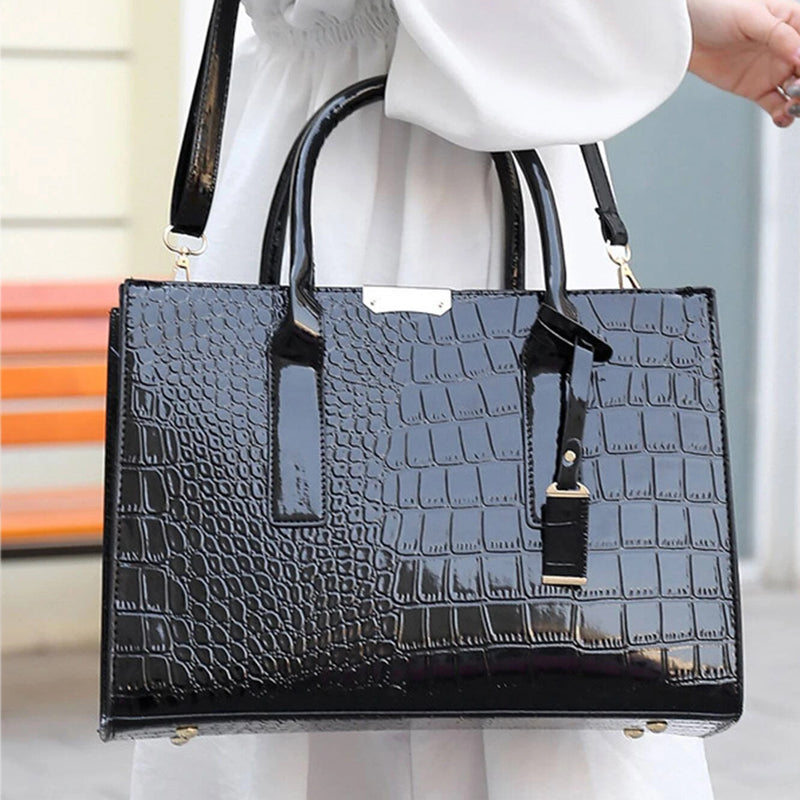 Sac à main femme bandoulière effet croco